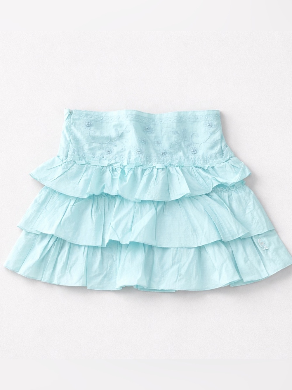 Light Blue Tiered Ruffle Skirt | Approx. 3T–4T